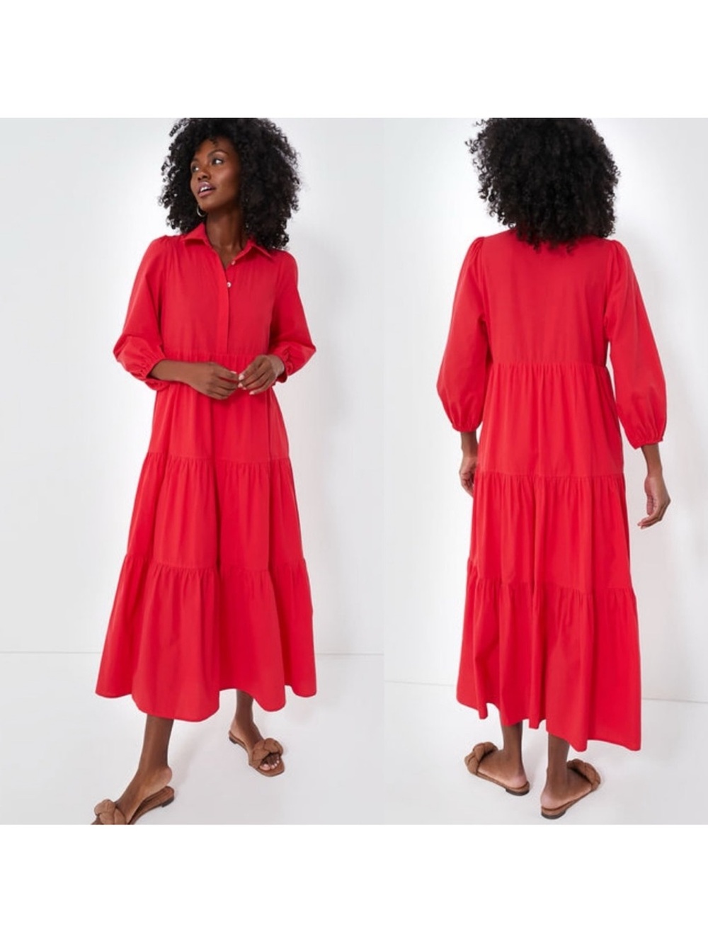 TUCKERNUCK POMANDER PLACE Cotton Mabel Maxi Dress Tiered Skirt Puff Sleeves 3XL